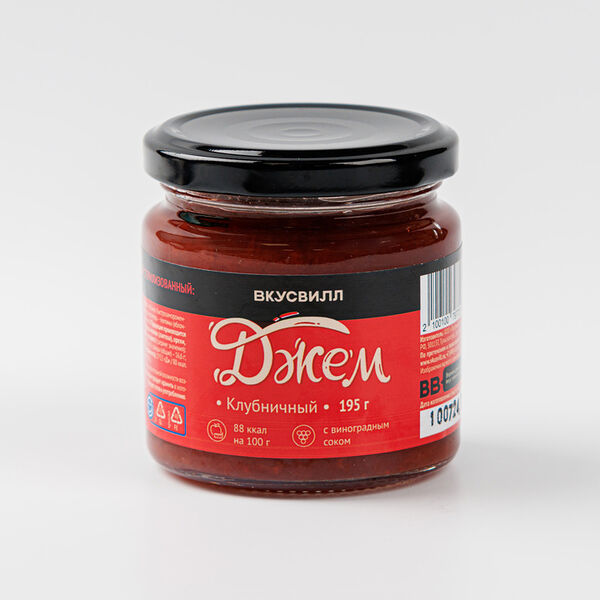 Джем Вкусвилл клубничный, 195г