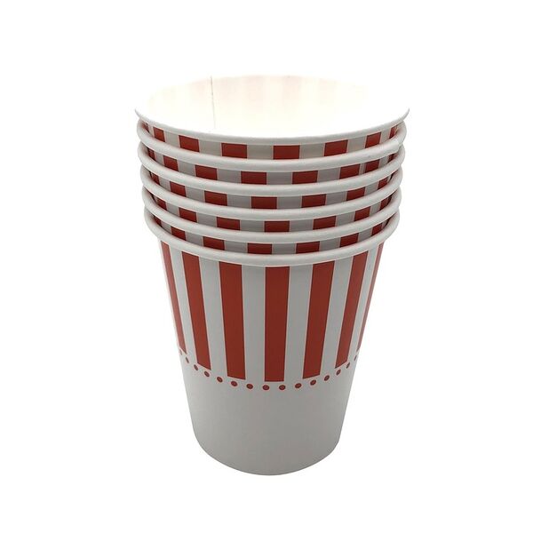 Стаканы бумажные Термо-кап Оранжевые полоски, 6 шт