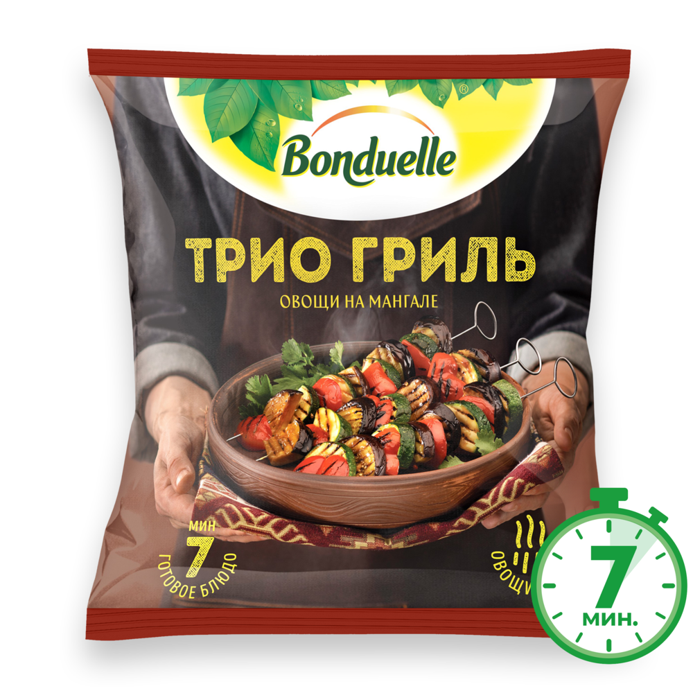 

Овощи Бондюэль Трио гриль, смесь замороженная 400 г