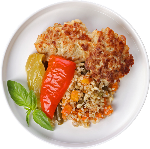 

Оладьи рыбные Лента Fresh с булгуром, киноа и соусом из шпината, 260 г