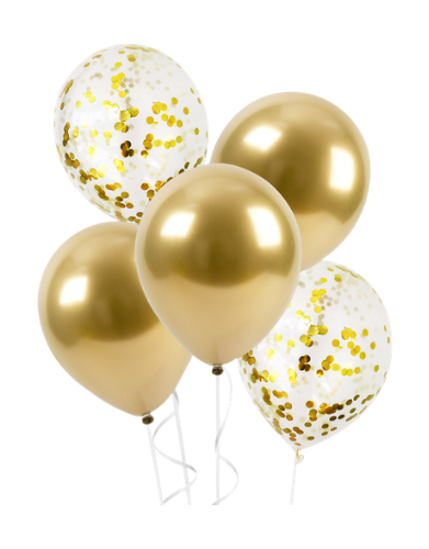 

Шар воздушный Gold, дизайн в ассортименте, 5 шт