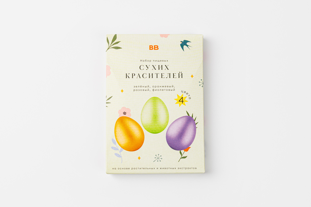 

Набор пищевых сухих красителей ВкусВилл 4 шт. 12 г