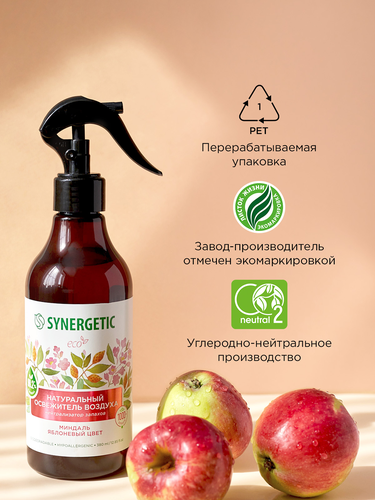 

Освежитель воздуха Synergetic Ароматический гипоаллергенный миндаль и яблоневый цвет 380 мл