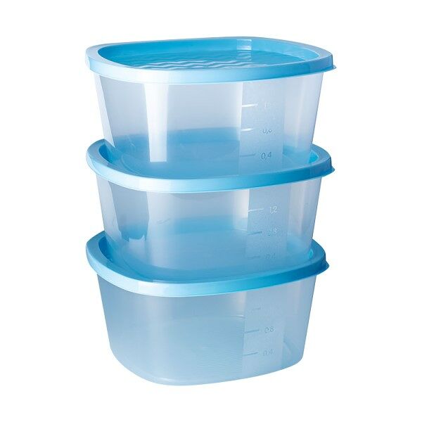 Набор квадратных контейнеров Hitt 3 шт х 0.9 л