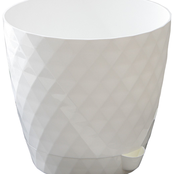 Горшок Румба с прикорневым поливом белый 1 л 13,5 см