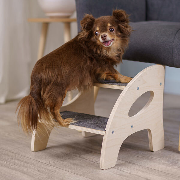 Лесенка Домоседы для кошек и собак мелких пород, 33x33x30 см, бежевый