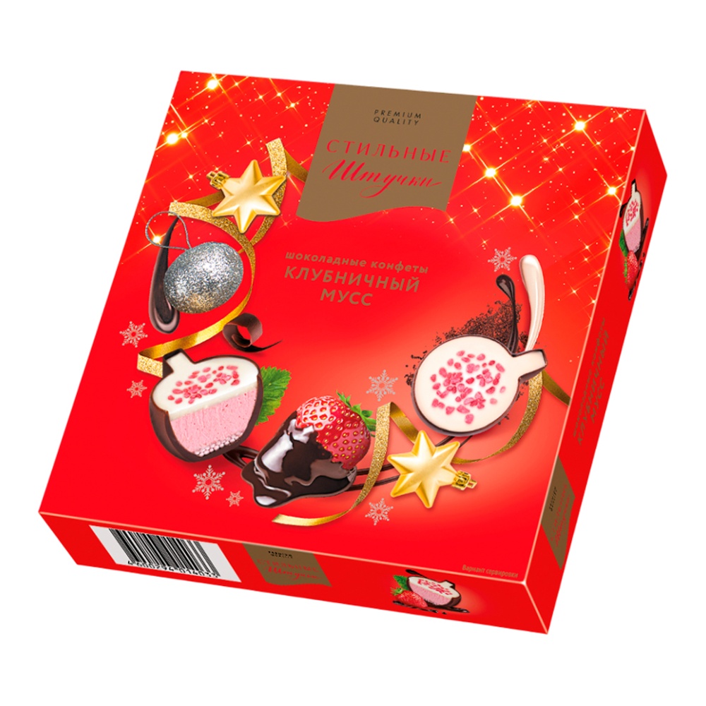 

Конфеты шоколадные Стильные штучки Клубничный мусс 104 г дизайн упаковки в ассортименте