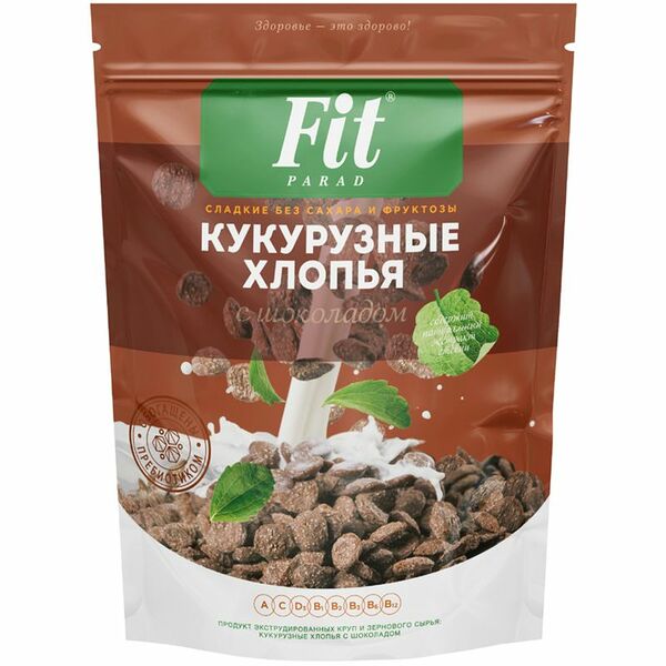 Хлопья Fit Parad кукурузные с шоколадом 200 г