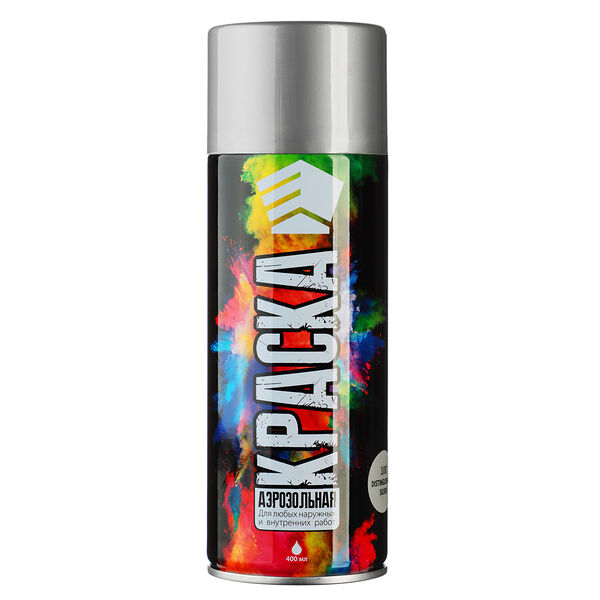 Ермак краска аэрозоль 400мл, металлик, серебристый (9002/100)
