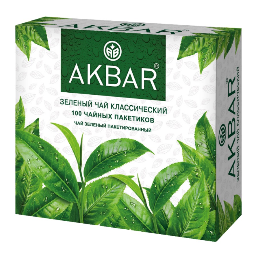 

Чай зеленый Akbar Классический 100 пак. 200 г