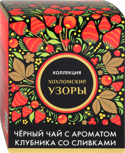 

Чай черный Лента Русские узоры клубника со сливками 20 пирамидок 40 г