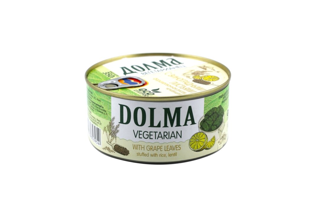 

Долма Ecofood Armenia Вегетарианец с виноградными листьями, рисом и чечевицей 500 г