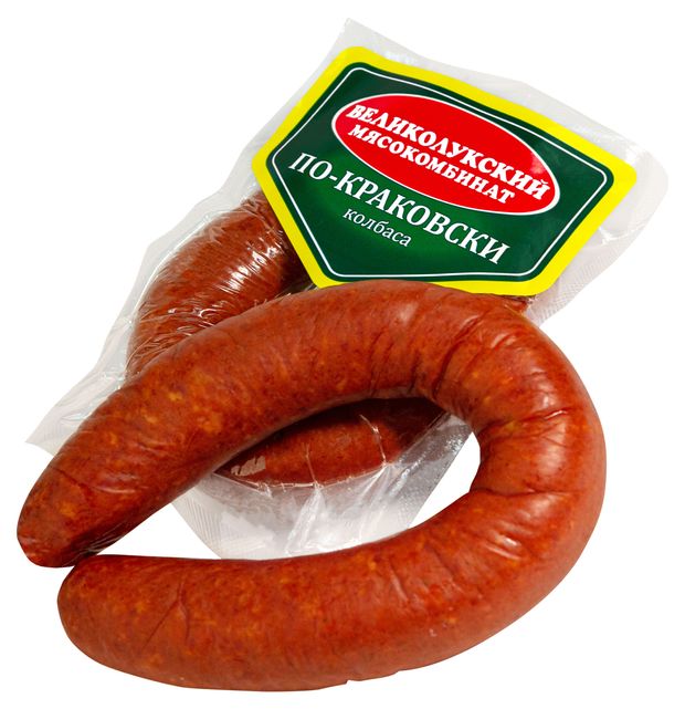 

Колбаса полукопченая Великолукский мясокомбинат по-краковски 300 г