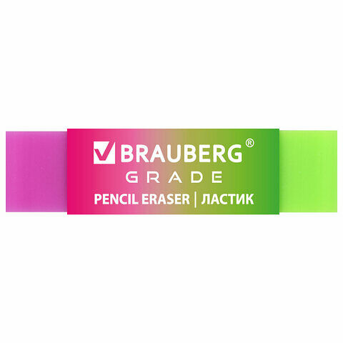 Ластик Brauberg Grade полупрозрачный 60x15x10 мм, 1 шт. цвет в ассортименте
