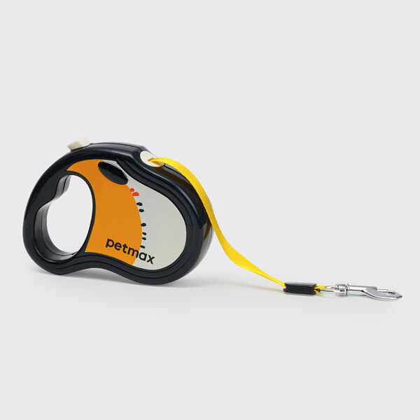 Рулетка Petmax XS ремень 3 м 15 кг желтая с черным