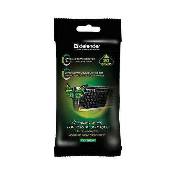 Салфетки для поверхностей Defender CLN 30200 Optima 20 шт,пакет с подвесом