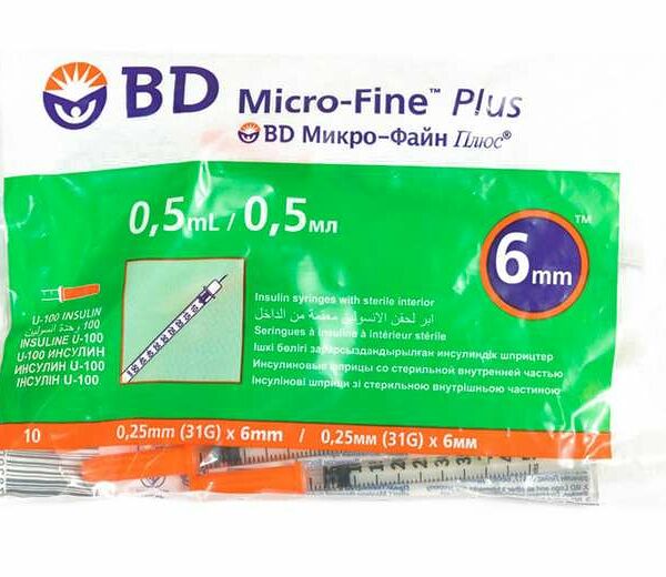 Шприц инсулиновый BD Micro-Fine Plus U-100 31G 0.25 х 6 мм 0.5 мл 10 шт