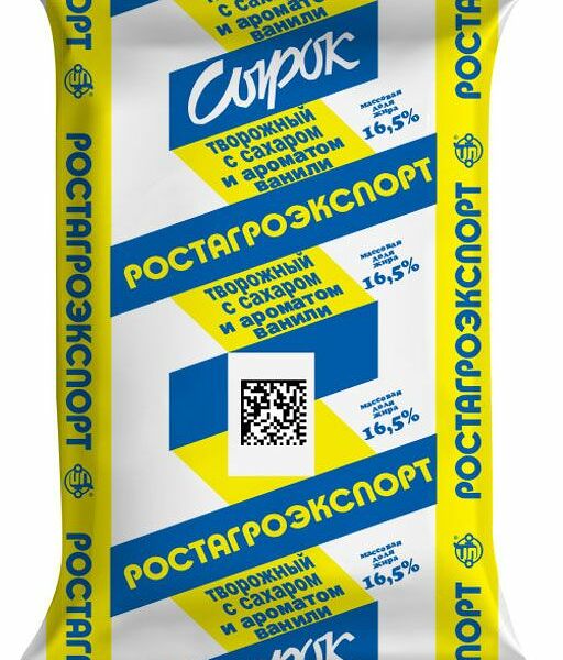 Сырок творожный Ростагроэкспорт с сахаром и ароматом ванили 16.5% 90 г