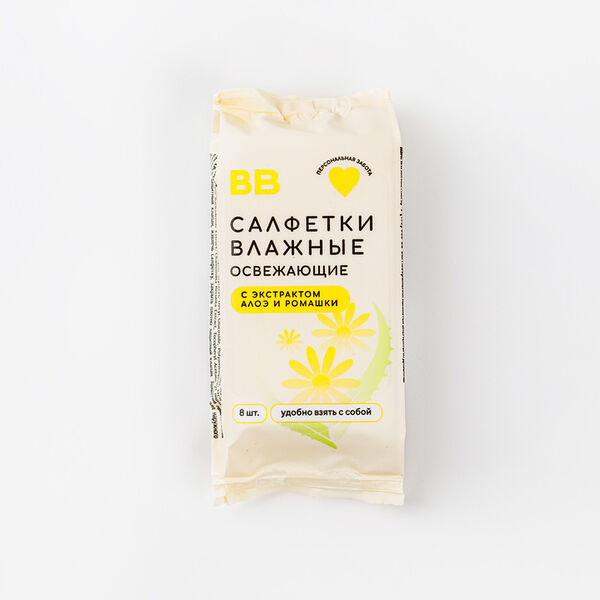 Салфетки влажные ВкусВилл освежающие 8 шт