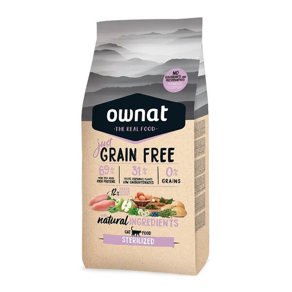 Сухой корм Ownat Grain Free для стерилизованных кошек беззерновой, с курицей 1 кг