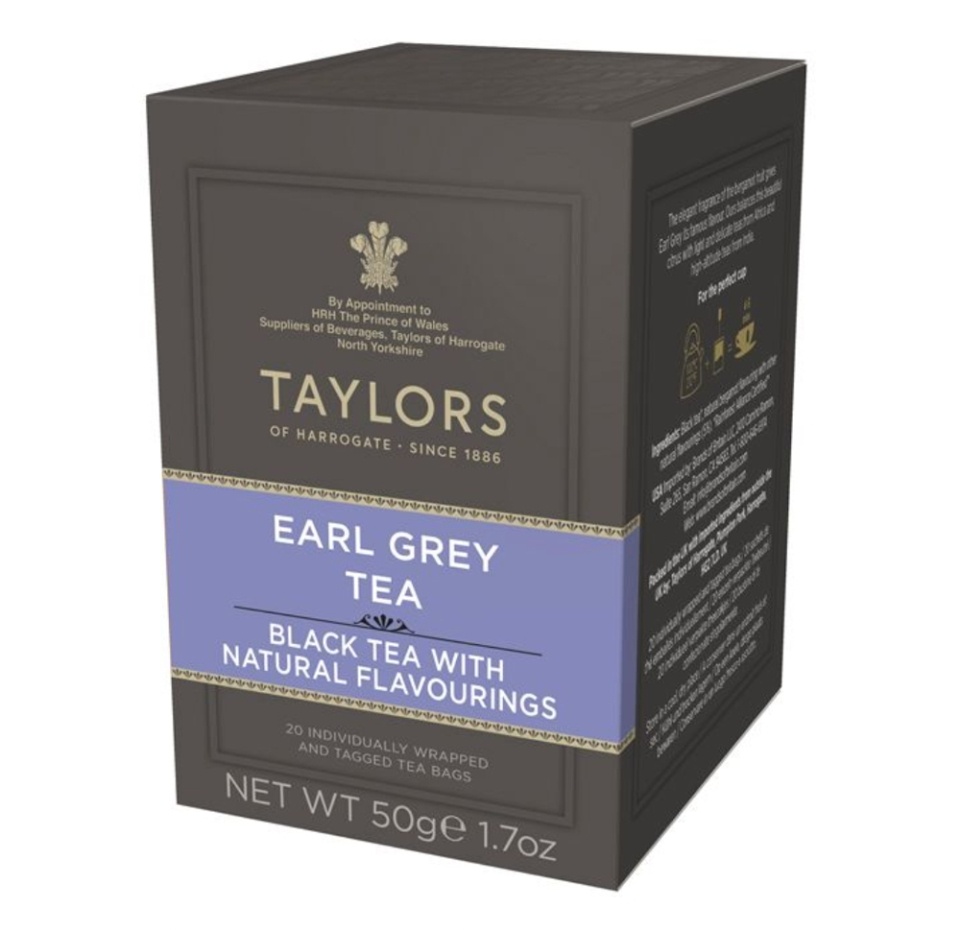 

Чай черный Taylors of Harrogate Earl Grey с ароматом бергамота в пакетиках 20 x 2.5 г