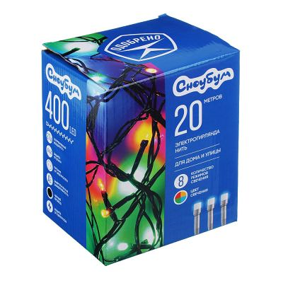 Гирлянда электрическая Сноу Бум Вьюн 20м, 400LED, мультицвет, 8 режимов 220В