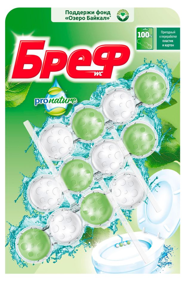 

Блок для унитаза Бреф Pro Nature 3 шт. 150 г