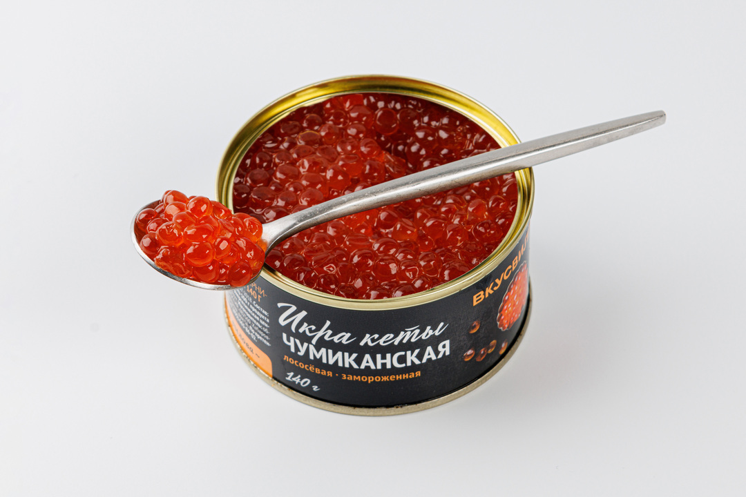 

Икра кеты ВкусВилл чумиканская лососевая ж/б зам., 140г