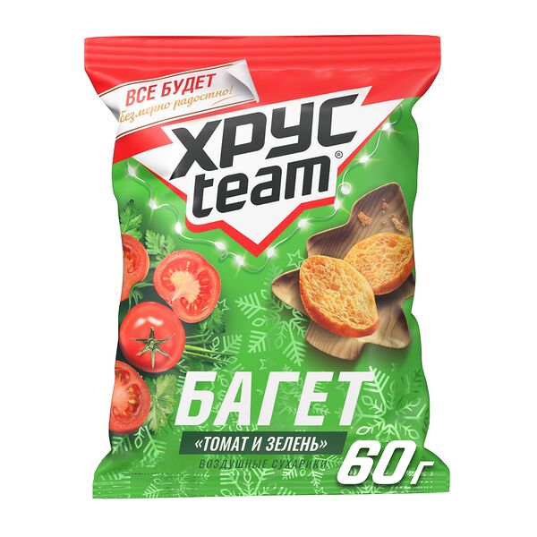 Сухарики Хрусteam Багет Томат и зелень 60 г