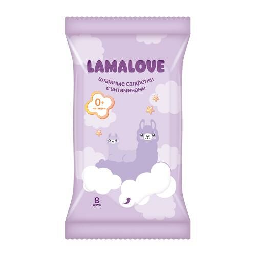 Влажные салфетки Lamalove детские 8 шт.