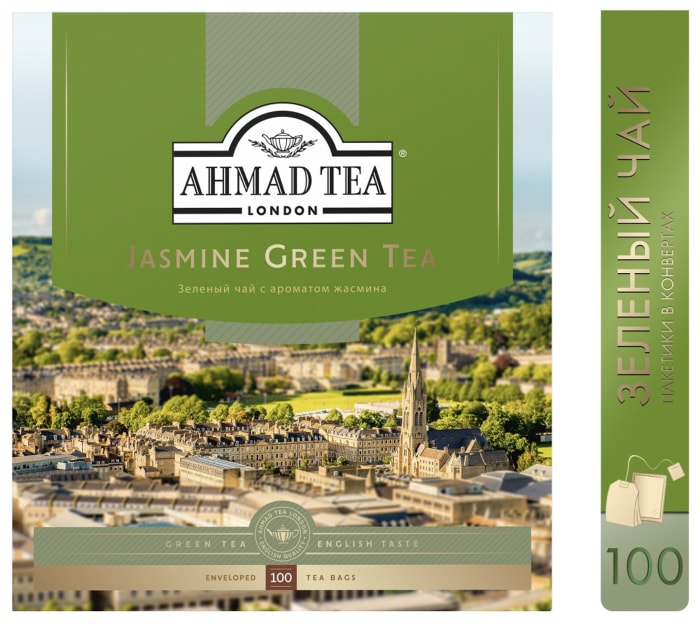 

Чай зеленый байховый Ahmad Tea с жасмином в пакетиках 100 пакетиков 200 г