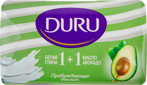 

Крем-мыло Duru кусковое Глина Масло авокадо 1+1 80 г