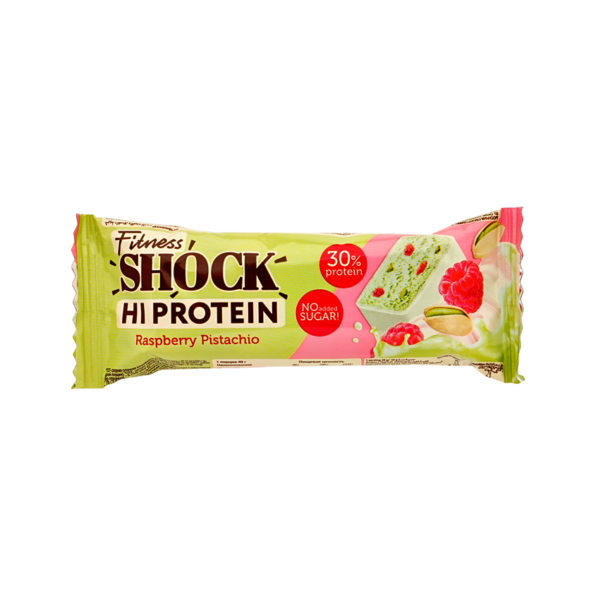 

Батончик глазированный FitnesShock Hi Protein Фисташка-малина 40 г