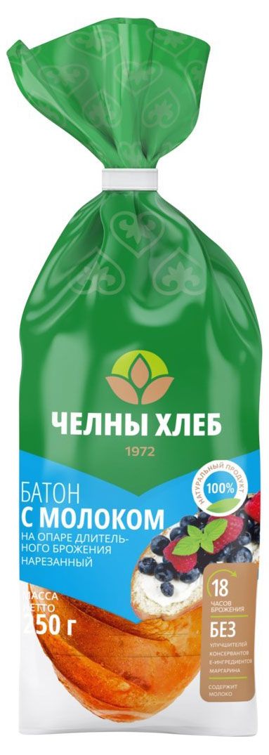 

Батон Челны-Хлеб с молоком нарезанный 250 г