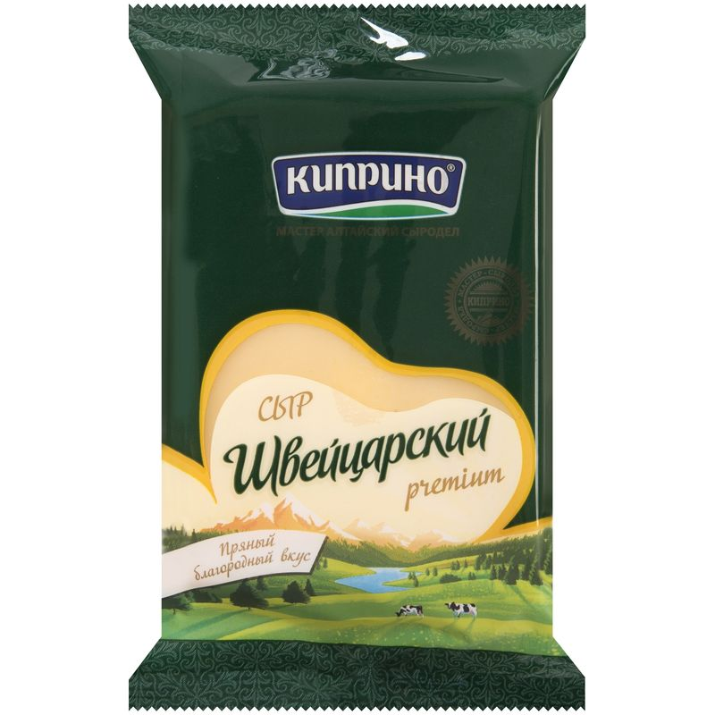 

Сыр твёрдый Киприно Premium Швейцарский 50% 200 г