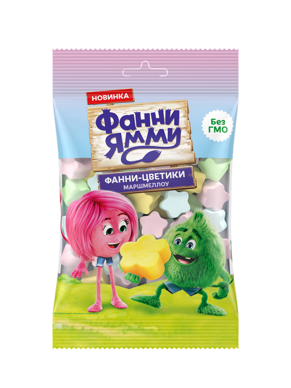 

Зефир Фанни Ямми жевательный Маршмеллоу со вкусом клубники, персика, яблока, черники 50 г