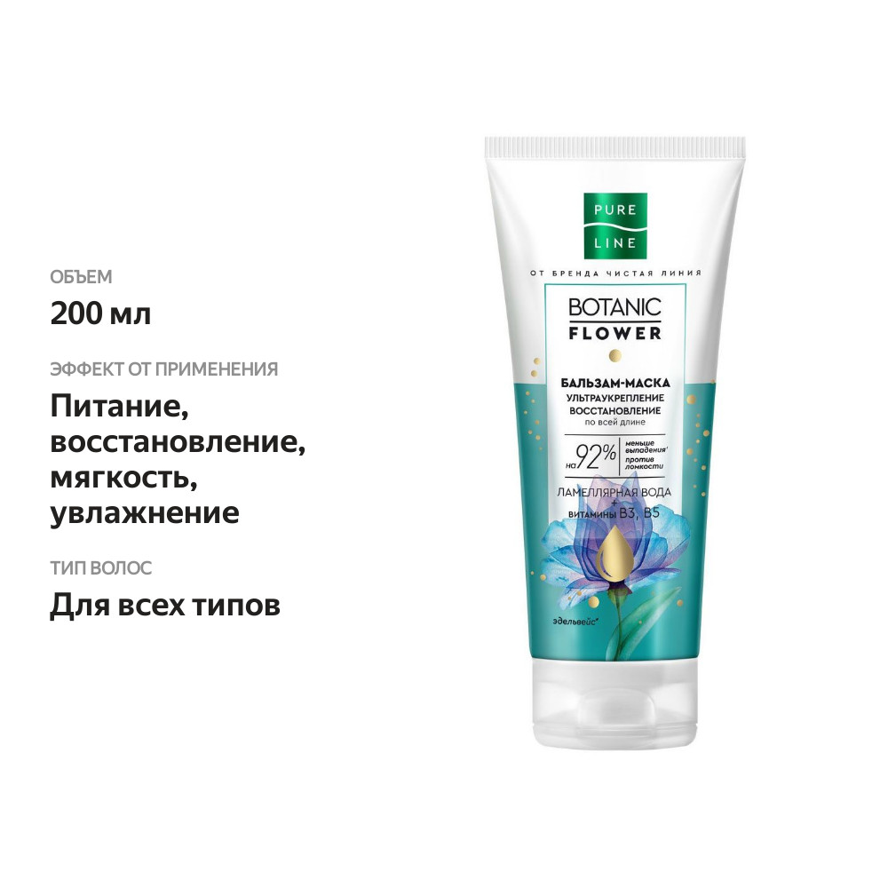 

Бальзам-маска для волос Чистая Линия Pure Line Ультраукрепление, 200 мл