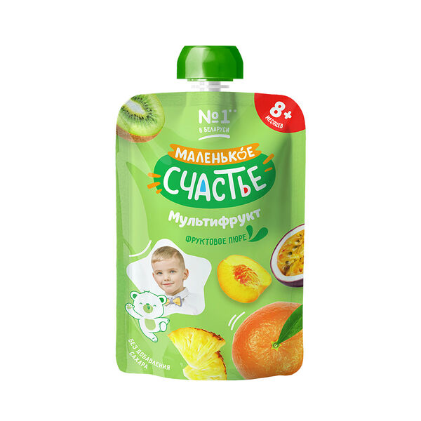 Пюре фруктовое Маленькое счастье Мультифрукт 90г гуалапак ДП