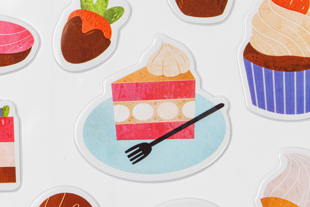 

Наклейки объемные Осторожно, вкусно 1 упаковка