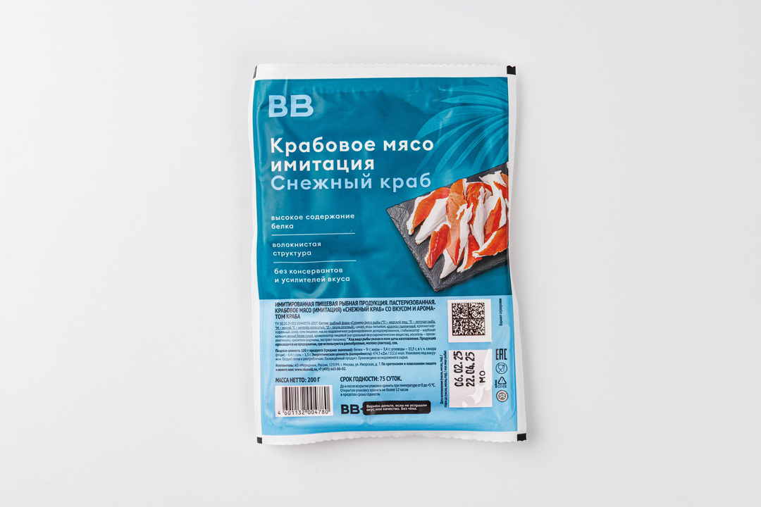 

Крабовое мясо Снежный краб имитация 200 г