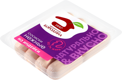 

Сосиски Мясной дом Бородина из индейки Нежные 240 г