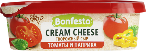 

Сыр творожный Bonfesto Кремчиз Томаты и паприка 65% 140 г