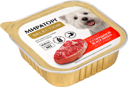 

Влажный корм для собак Мираторг Selection для мелких пород паштет с говядиной 100 г