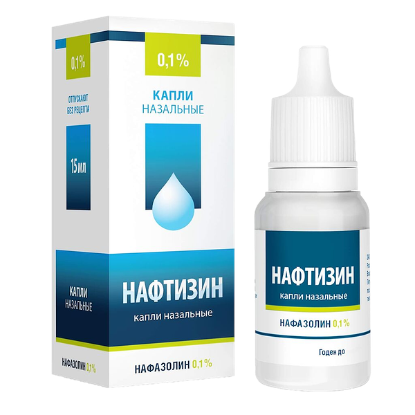 Нафтизин капли назальные 0.1% 15 мл
