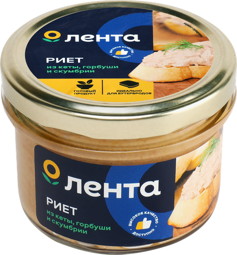 

Риет подкопченный Лента из горбуши, кеты и скумбрии 180 г