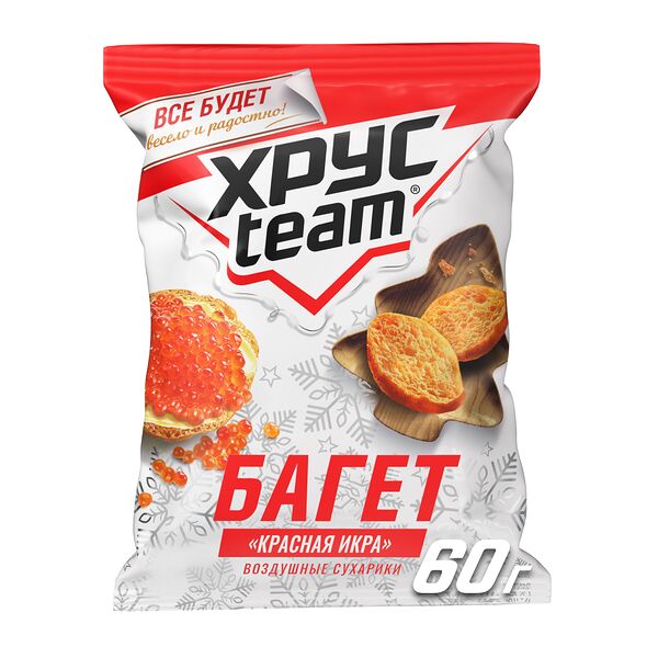 Сухарики Хрусteam Багет Красная икра 60 г