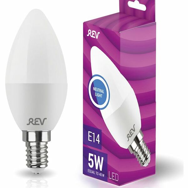Лампа светодиодная Е14 холодный свет ТМ Rev (Рев)