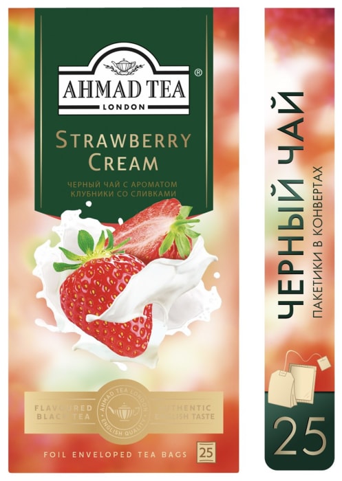 

Чай черный Ahmad Tea Strawberry Cream клубника со сливками 25 шт 37.5 г