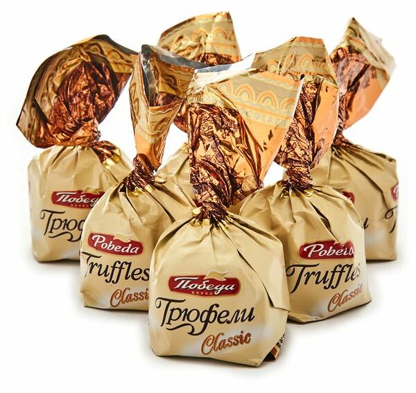 Конфеты Победа Вкуса Трюфели посыпанные темным какао вес