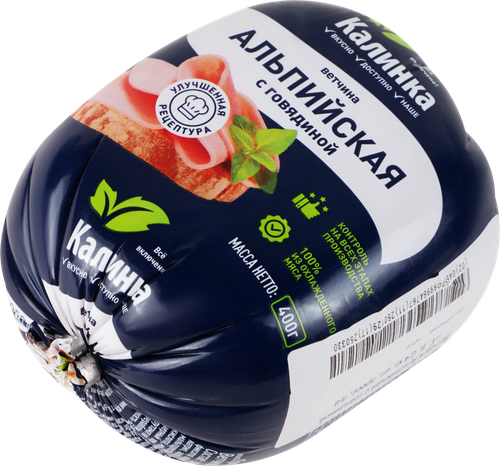 

Ветчина вареная Калинка Альпийская 400 г